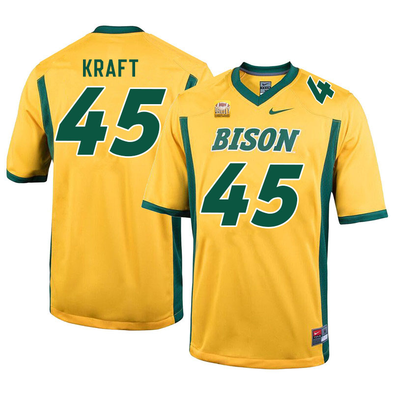 Men #45 Nathan Kraft North Dakota State Bison College Football Jerseys Sale-Yellow